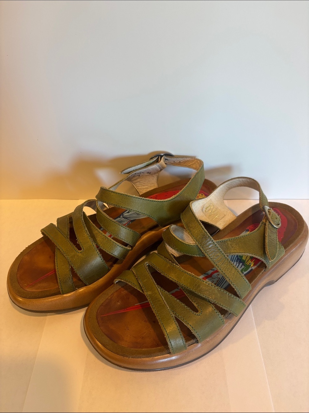 Dansko Olive Green Strappy Leather Sandals